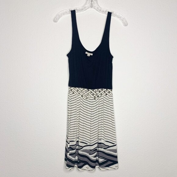 Urban Outfitters Silence + Noise Black Fit & Flare Mixed Media Dress - Picture 1 of 9